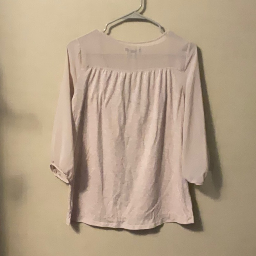 American Eagle Outfitters Tan Ruched Relaxed Blouse - Picture 2 of 4